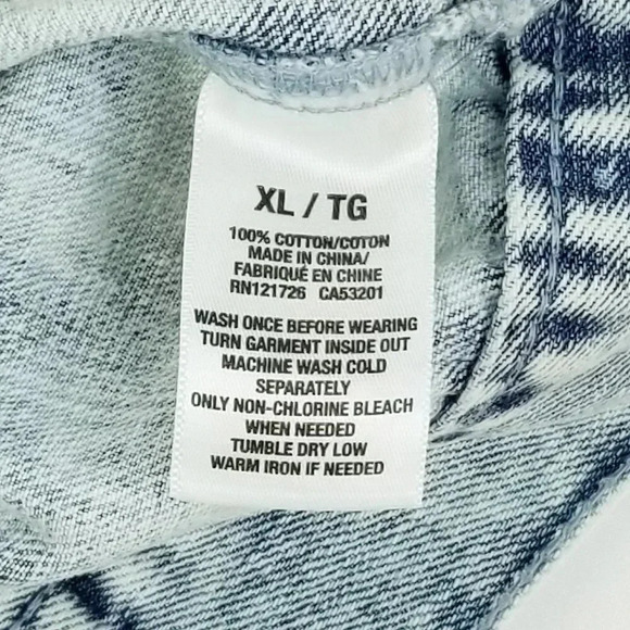 Bethany Mota XL Juniors Factory Distressed Acid Wash Cropped Cotton Denim Jacket - Picture 7 of 7